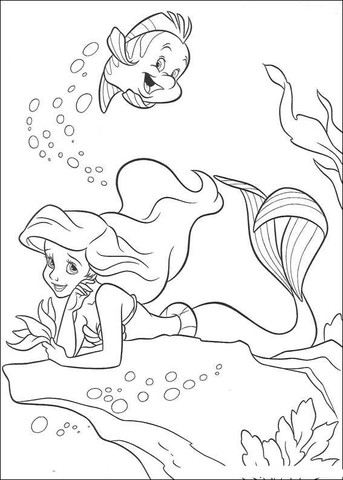 Ariel Is Dreaming Coloring Page